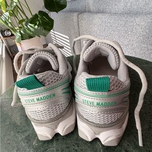 Steve Madden Chunky Sneakers in Light Gray with Mint Accents